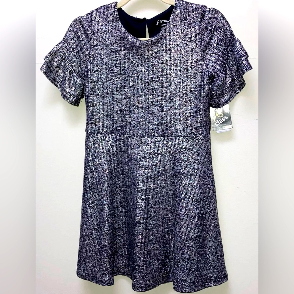 Art Class Girls Silver/Black Skater Style Dress sz 10-12 NW